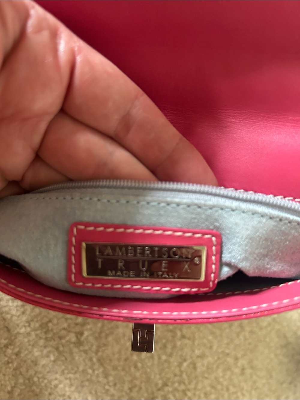 Lambertson TRUEX Mini PinkLeather Shoulder Bag - Picture 10 of 13